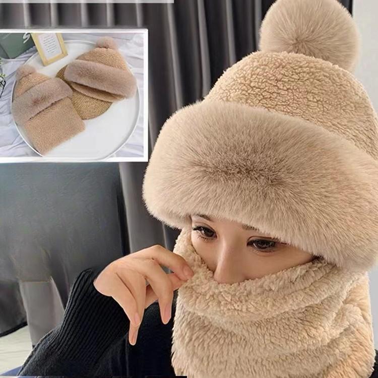 Hat, Ladies, Winter, 2025 Winter New Style, Warm Cycling Windproof Face Mask, Cold Resistant Neck Protection Cover, Integrated Scarf, Artistic Retro