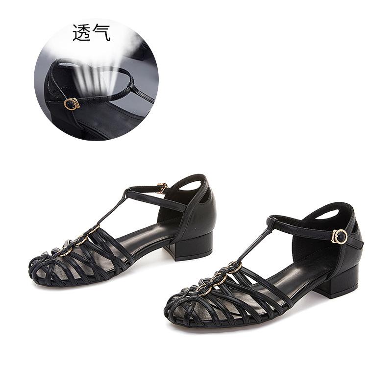 Baotou Woven Roman Sandals Women's 2025 Summer New Hollow Small Fragrant Sandals Casual Fashion Outer Women's Shoes