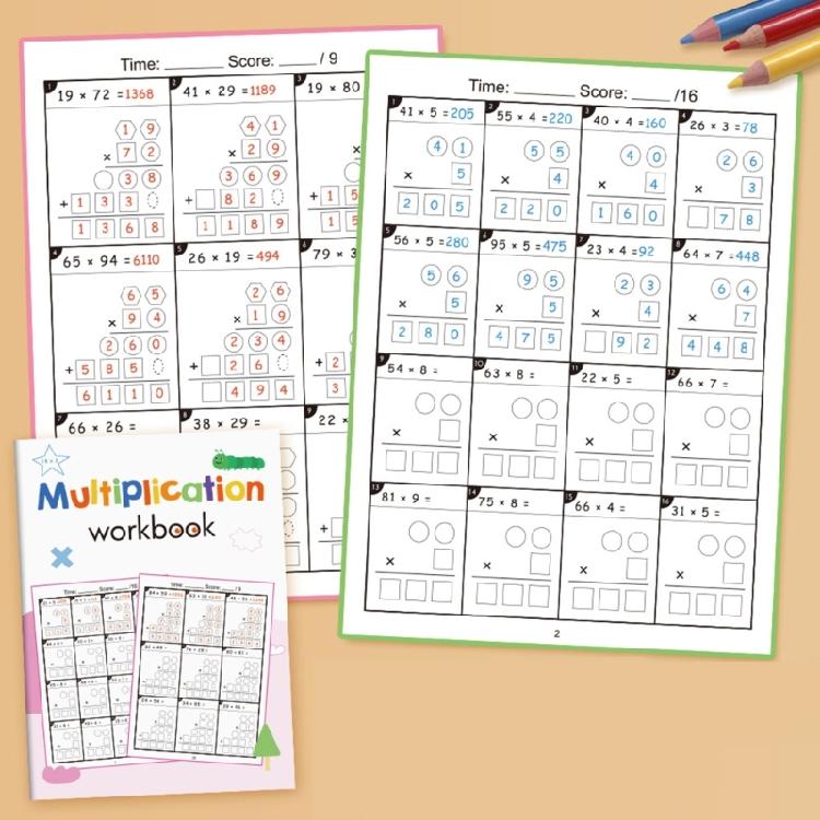 Student Friendly Arithmetics Exercise Book Multiplication Division Training Lightweight Design Sustainable Math Workbook