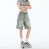 Women's High-Waist Retro Denim Shorts - 2025 Summer A-Line Wide-Leg Elegance