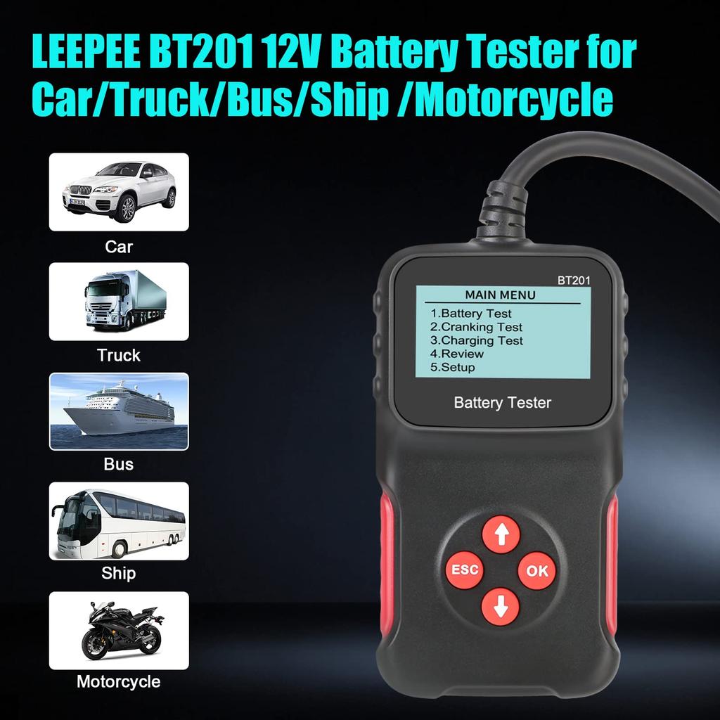 12V Car Battery Tester,Automotive 100-2000 CCA Battery Load Tester,Auto Alternator Tester Digital,Battery Analyzer for Cars Trucks Ship SUV Motorcycle