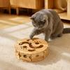 Indoor Cat Puzzle Track Interactive Toy with Rolling Balls, Durable Density Board Scratching Pet Games Toy, Anxiety Relief Wooden Maze for