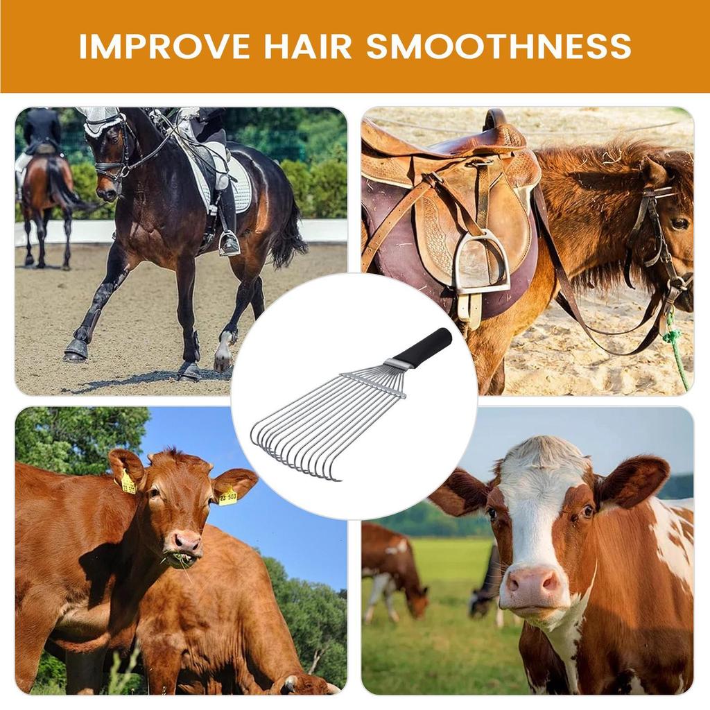 Livestock Shedding Rake Horse Mane Undercoat Rake Steel Cashmere And Wool Brush Coat Dematting Comb For Pets Animals Cattle Goat