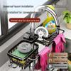 Universal Above-Faucet Dish & Storage Rack with Steel Wool Holder