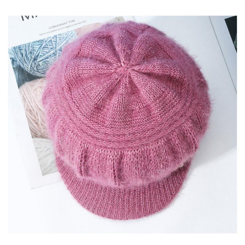 Nye luer for middelaldrende og eldre, ullluer for kvinner, luer til varm vinter, gamle dameluer i plysj, høst- og vinterstrikkeluer