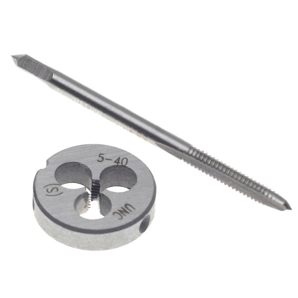 Die Set Tap Silver Threading Tool HSS Hand Tap Drill Set Right-Hand Thread 5-40 for unc Cutting Tools Hand Tool