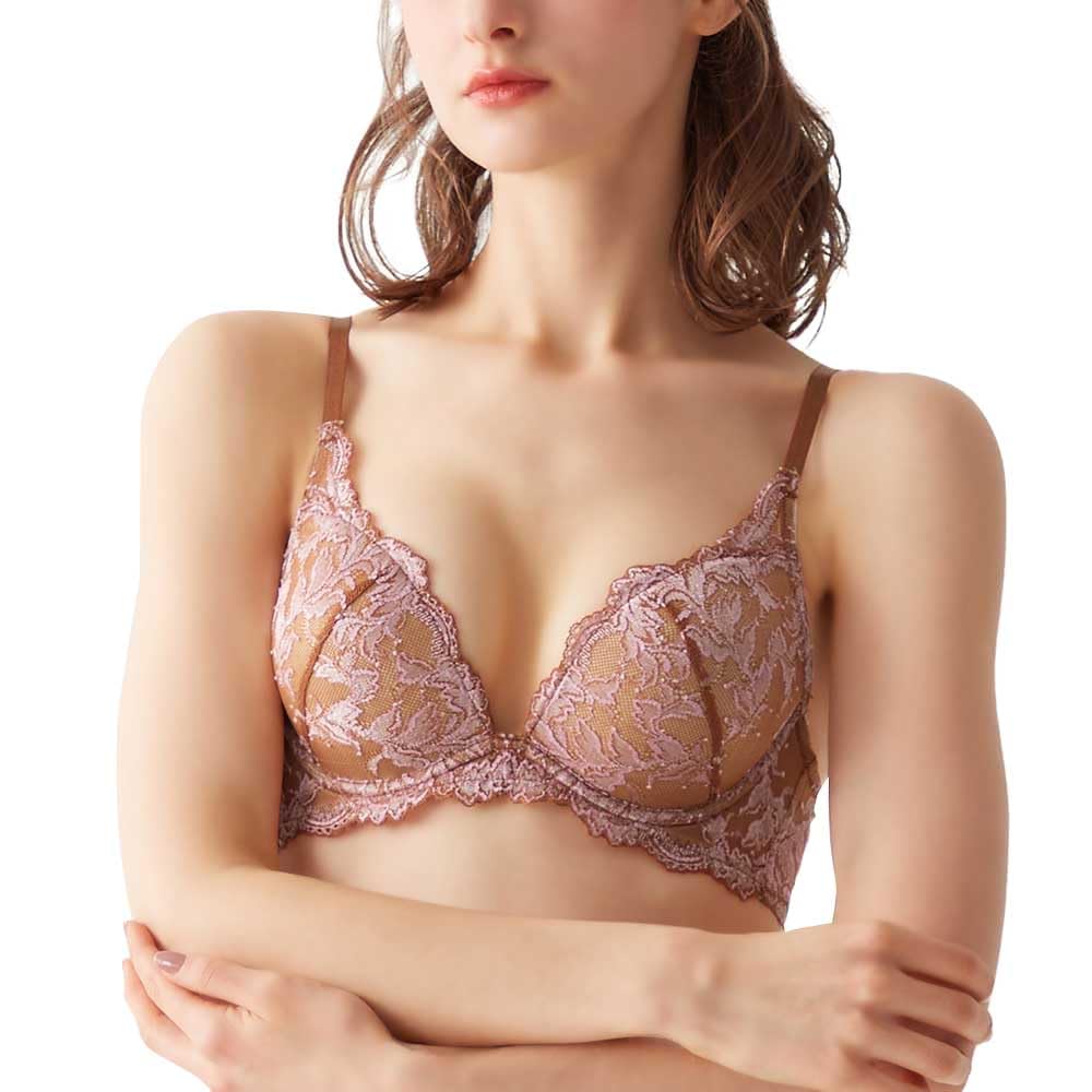 

Gunze JB6038H Wired Bra with Miraculous Soft Wire Tuche Noble Maroon Women s Volume-Up