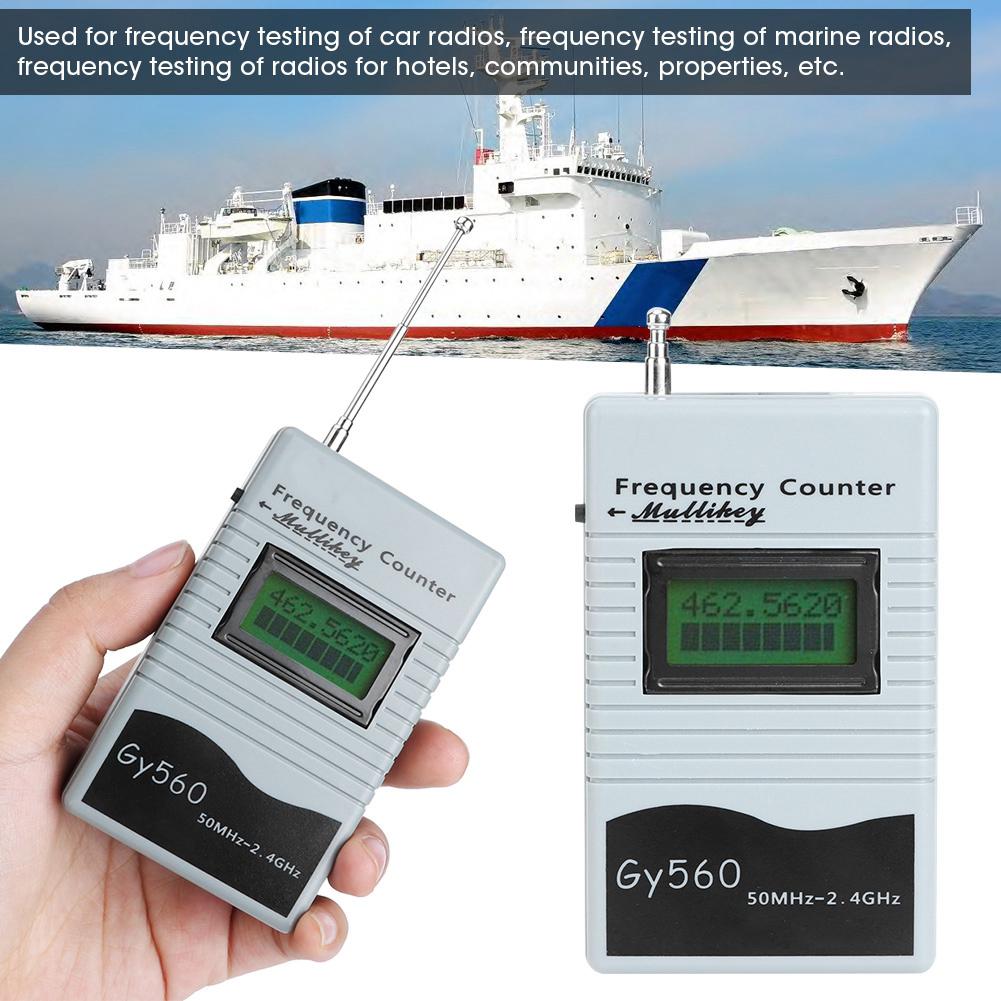 GY560 50Mhz To 2.4Ghz Portable Frequency Counter Two Way Radio Frequency Measuring Tool for Car Boat