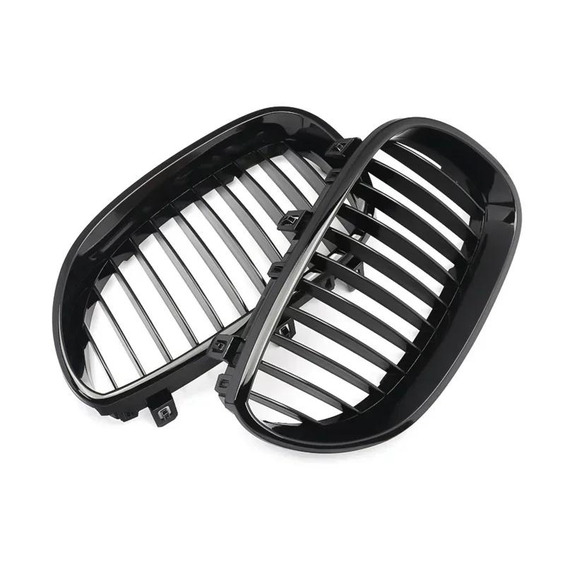 MAGICKIT One Pair Front Grilles for BMW E60 E61 5 Series M5 525I 525Xi 528I 528Xi 530I 530Xi 2004-2009 Gloss Black Accessories QCYZR1