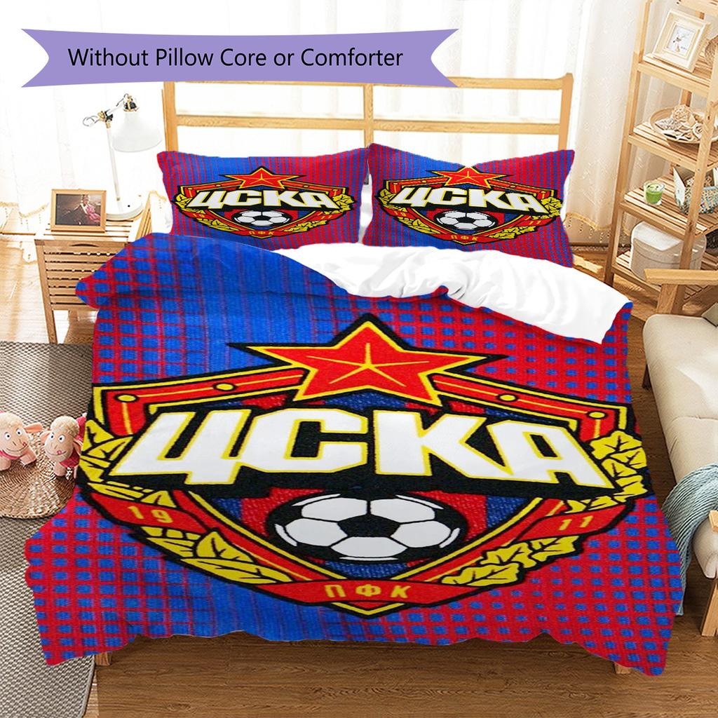CSKA Moscow Pattern Bedding Set Quilt Cover Pillowcase Home Decor Gift (1 * duvet cover + 2 * pillowcase, without core)
