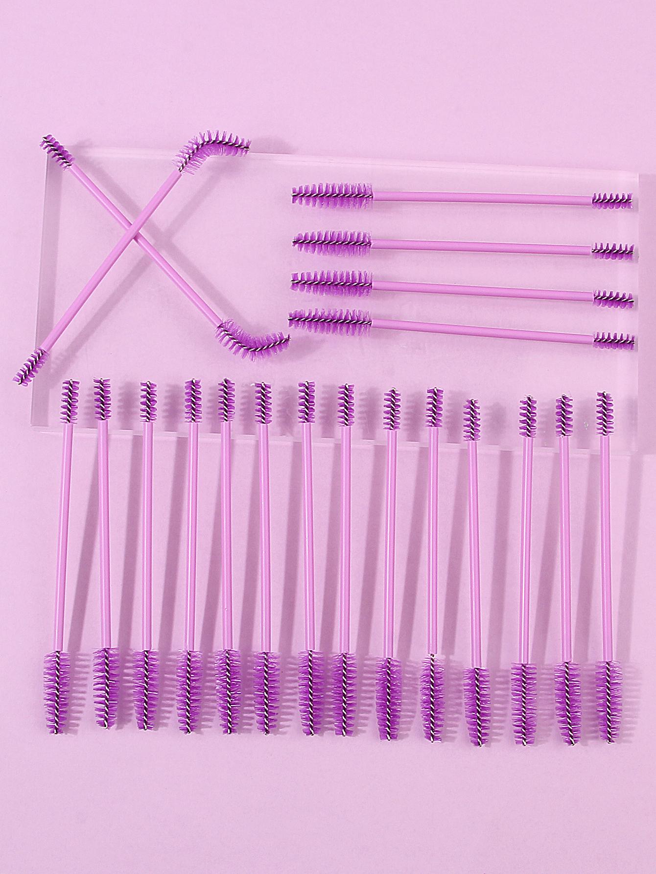 

20-piece double-headed mascara brush, purple portable eye tool, makeup brush, natural curling eyebrow brush, spiral mascara brus Wool Fiber фіолетовий