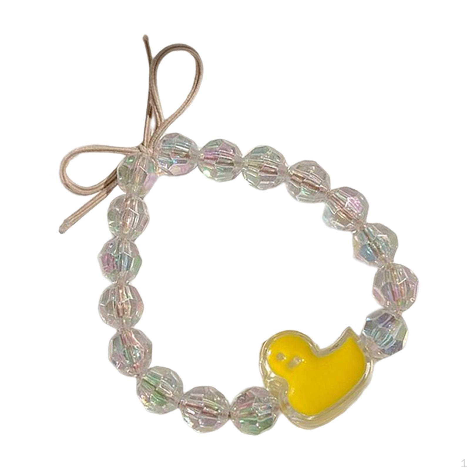 ,Браслет из бусин Резинки для волос Веревка Скранчи Аксессуары, Головные уборы Корейский стиль Женщины Девушки Little Yellow Duck