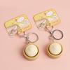 Creative Steamed Bun Keychain Squeeze Toy Soft Decompression Fidget Pendant with Popper Buttons