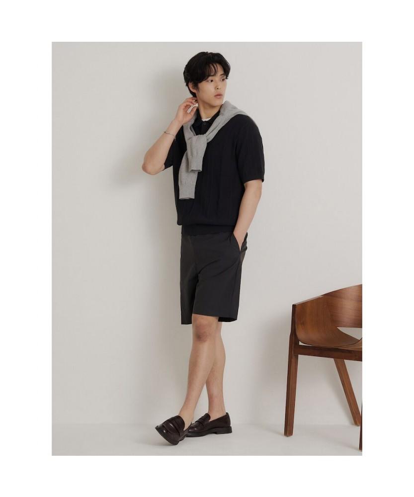 Binpolmen Mini Cable Collar Neck Knit Black