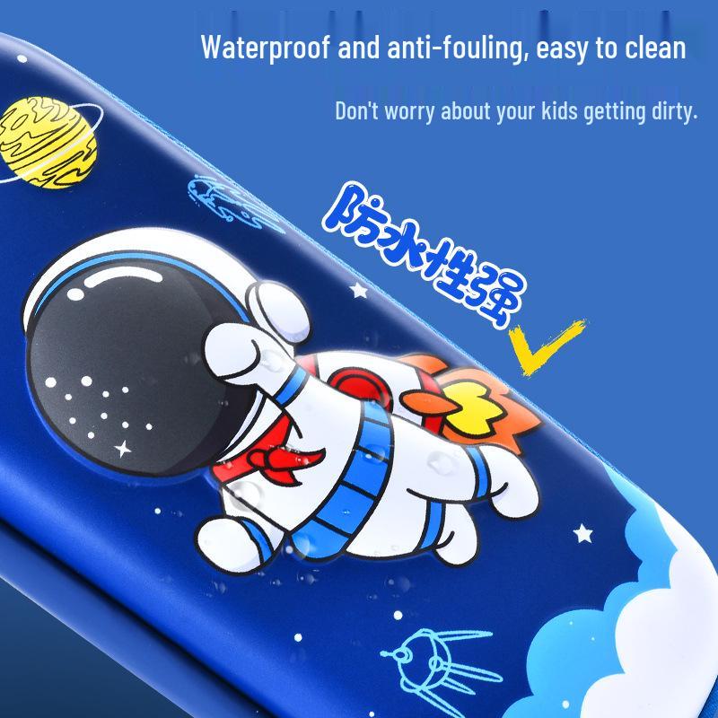 3D Cartoon Multifunctional Leather Pencil Case for Grades 1, 2, & 6 - Large Capacity for Boys & Girls