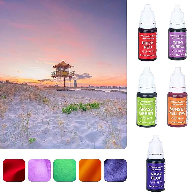5pcs of Water Oil Dual-use Pigments Suitable for Various Hand Dyeing Purposes Plasticine Handmade Soap Baking Cream Coloring Etc