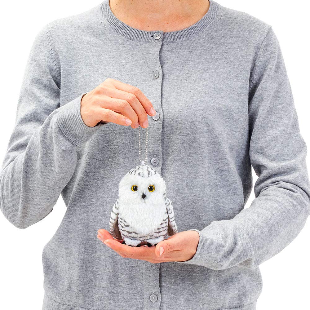 COLORATA Snowy Owl Plush Mascot (Realistic Birdwith Chain) Cute Bird Keychain Doll Gift (Twice Tested)  Christmas Present