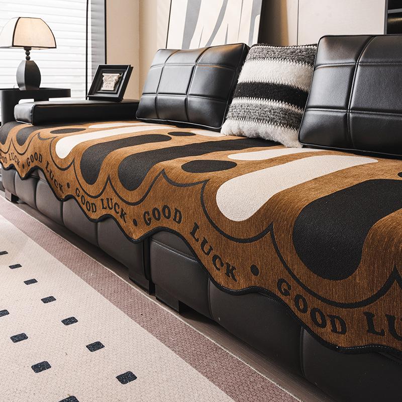 Nordic Chenille Sofa Cushion Is Universal In All Seasons New Wavy Edge Seat Cushion Non-Slip Sofa Cover Cross-Border