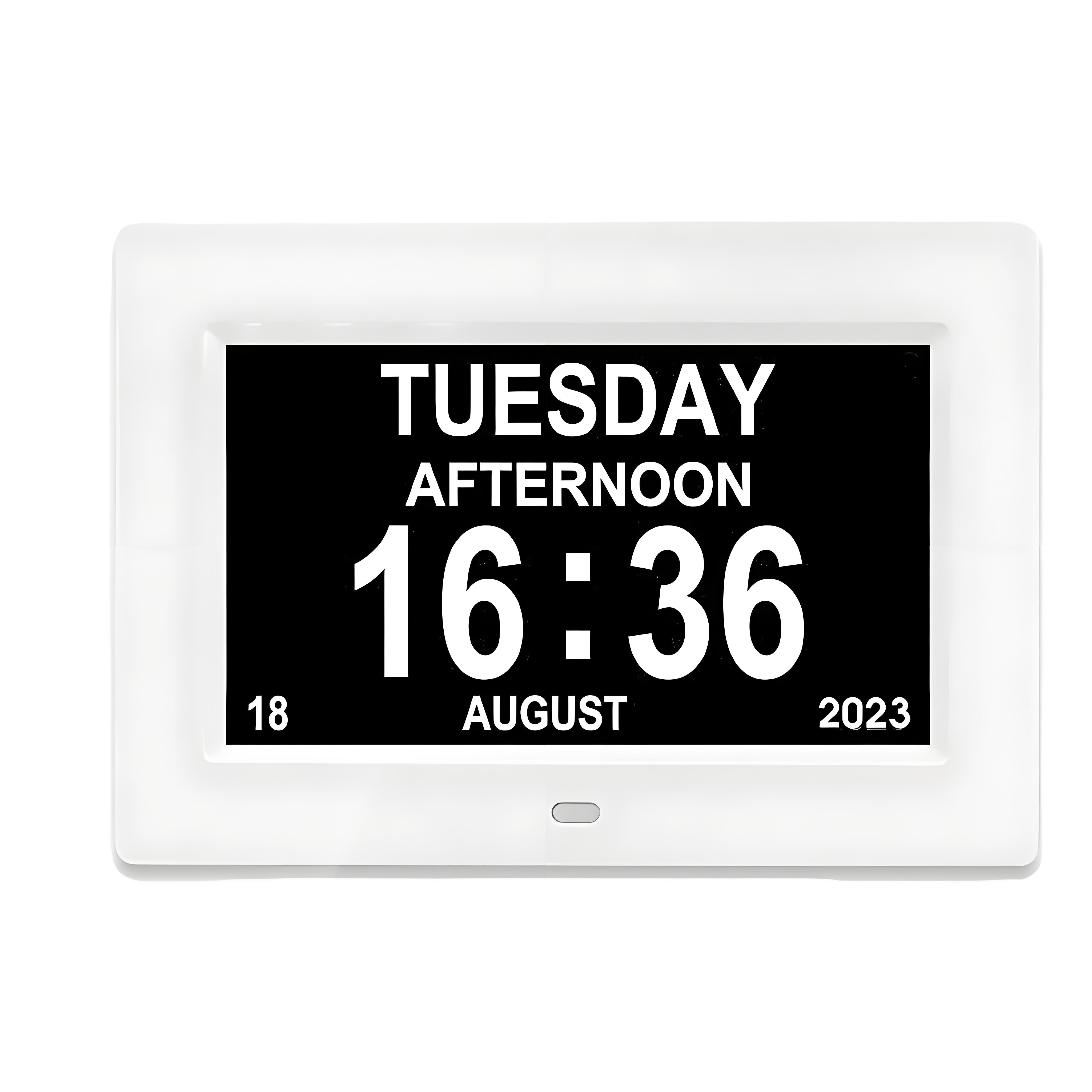 

7 Inch Jumbo Display Digital Clock | Auto-Dimming & Extra Large Digits | Date Day Temperature for Bedside Desk белый