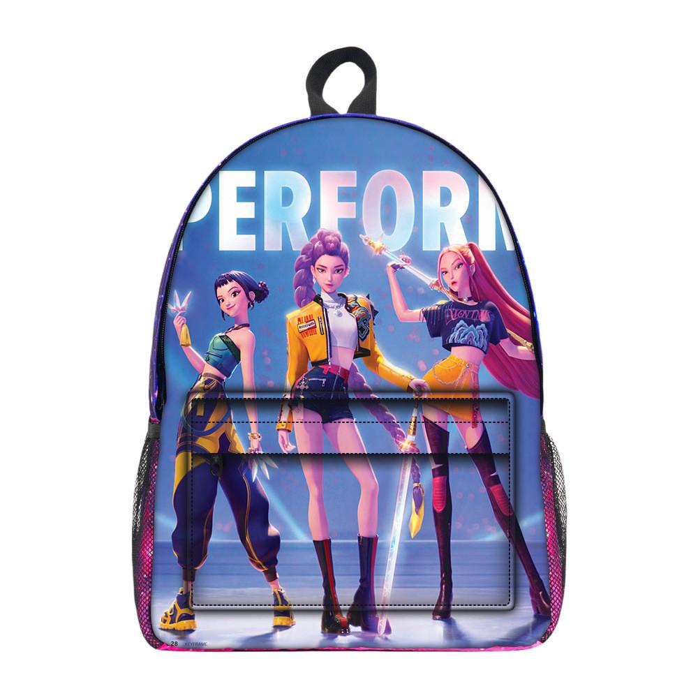Kpop Demon Hunters Cartoon Pattern Oxford Cloth Student Backpack