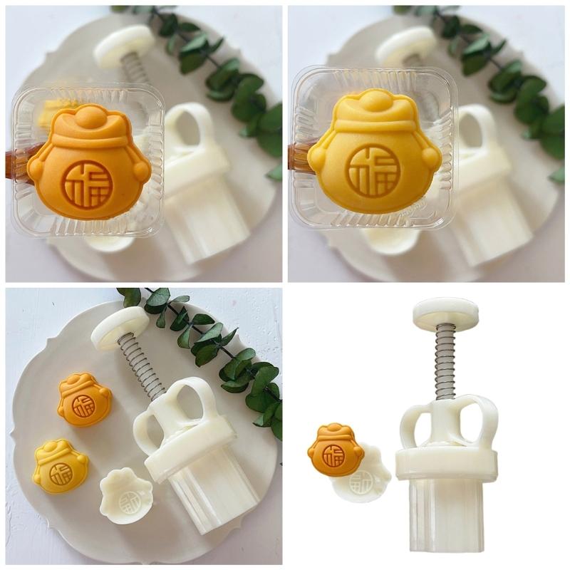 Mini Purse Shape Mooncake Press Mold Cookie Stamps Chinese MidAutumn Moon Cake Makers Decoration Tool for DIY Cookie
