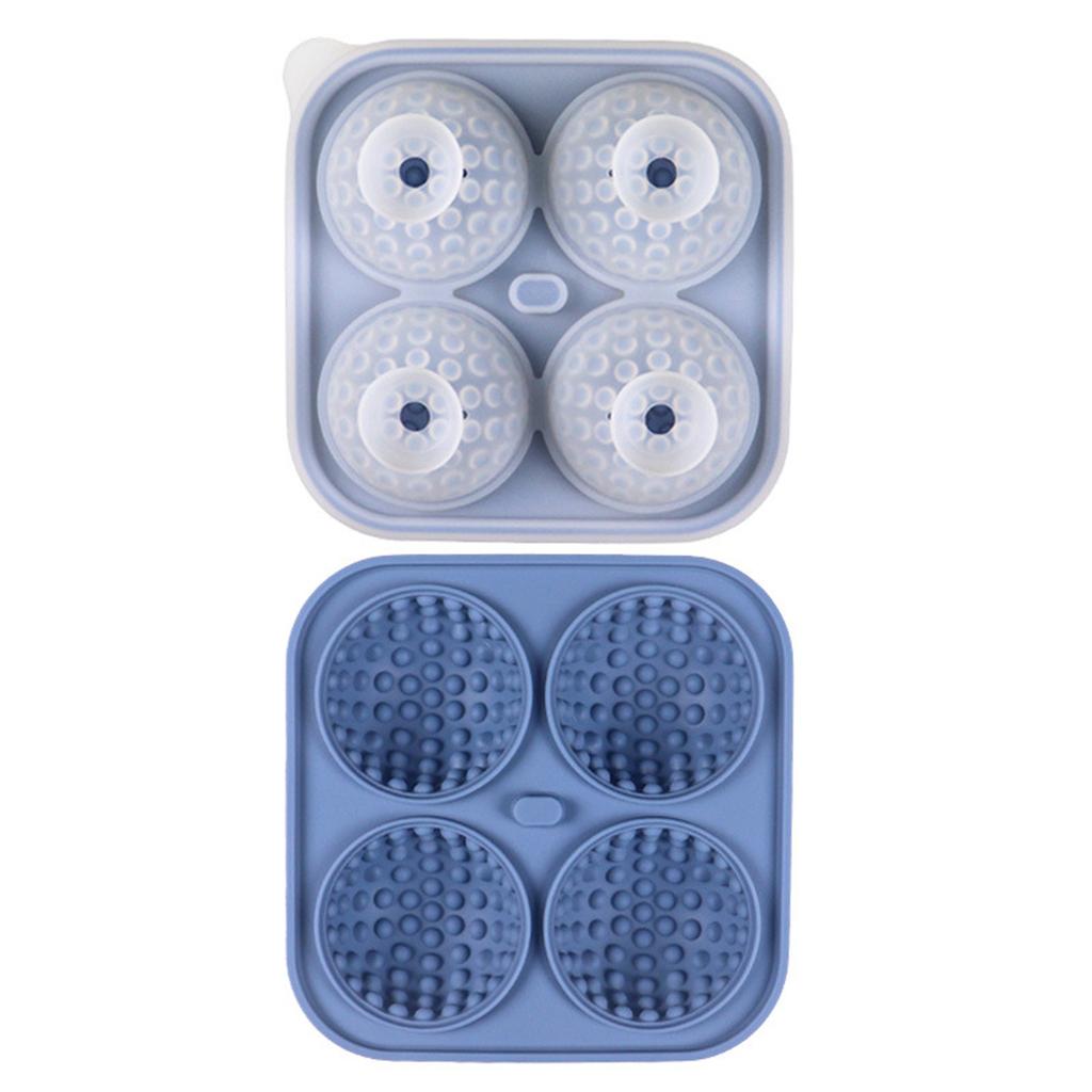 Reusable Golf Shape Ice Trays, Silicone Ice Mould, 4 Cavity Silicone Ice Ball Maker, Easy Release Ice Maker For Cocktails, Whiskey & Homemade Juice