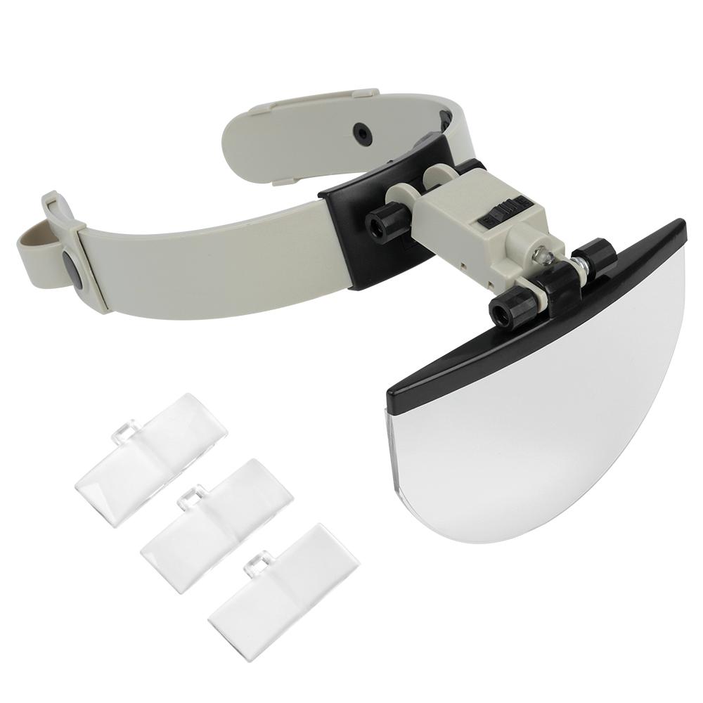 

Head-mounted LED Magnifier For Reading Embroidery Maintenance Helmet Magnifying Glasses Optical Lens 4Pcs/Set Hand Tool Sets