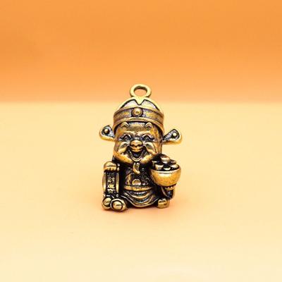 Handgemachter Reichtumsgötter Schlüsselanhänger Messing Handwerk Feng Shui Ornament Reichtumsgötter Anhänger Neujahrs KTY