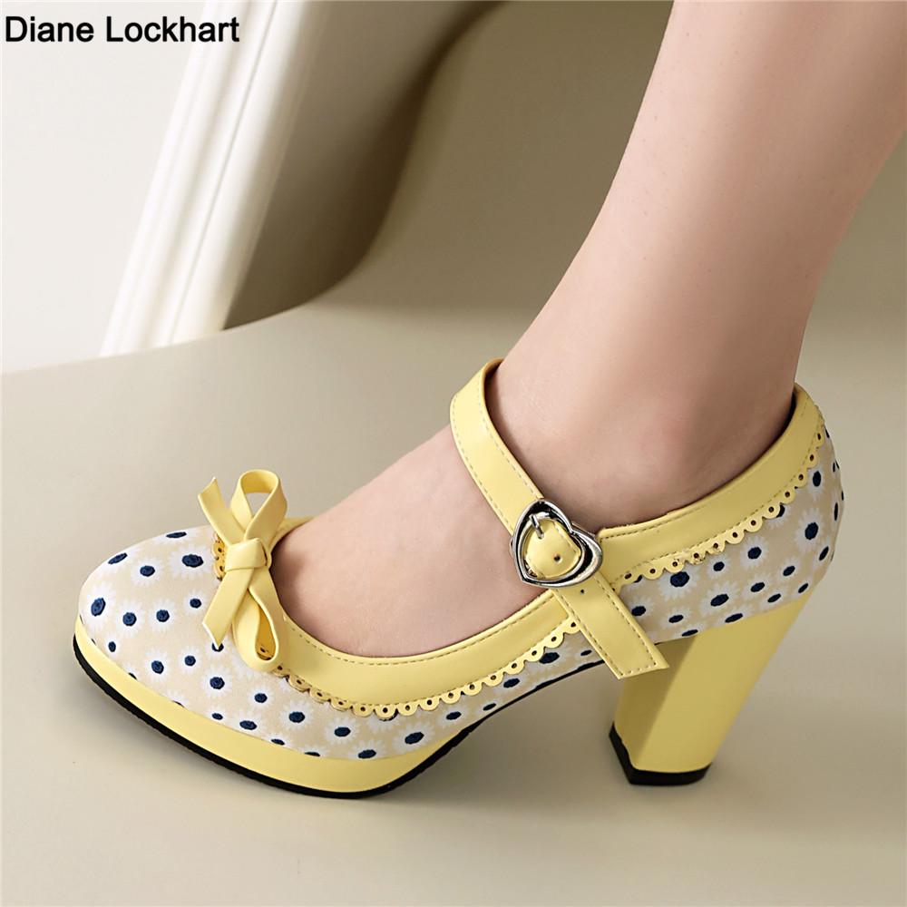 Móda Jaro Nové Lolita Boty Dámské Oxford Lodičky Roztomilé Vysoké Podpatky Retro Vintage Boty pro Ženy Mary Janes Kulatá Špička s Řemínkem kolem Kotníku