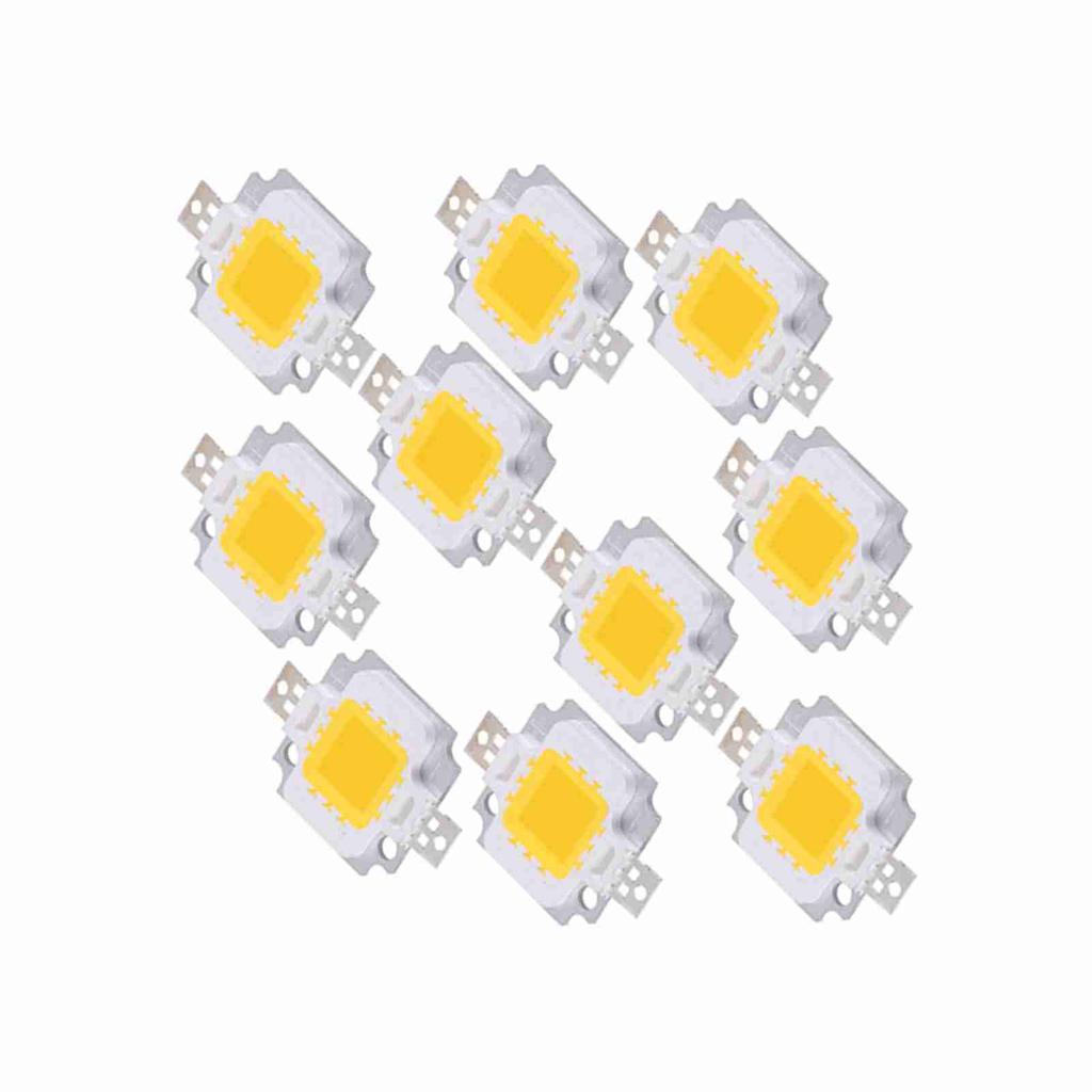 10 Stück 10W LED SMD Chip COB 9-10V Für Lampe Flutlicht Perlen Glühbirne Hoch Weiß