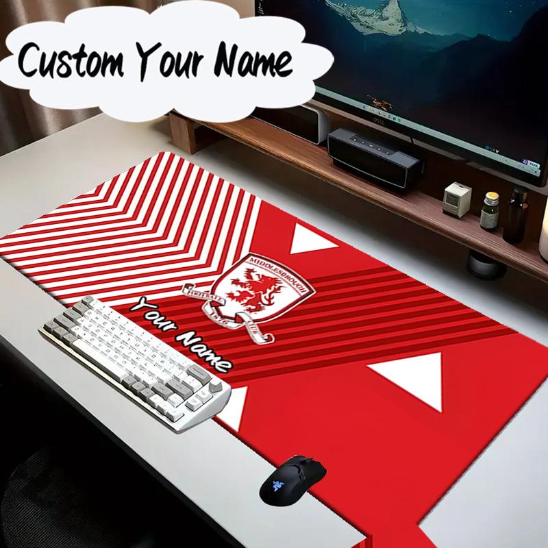 Custom Name Mouse pad Middlesbrough Football Club Crest Mouse Pad Desk Mat, Non-Slip Rubber Backer Pad For Computer Notebook Gaming Mouse Pad Gift