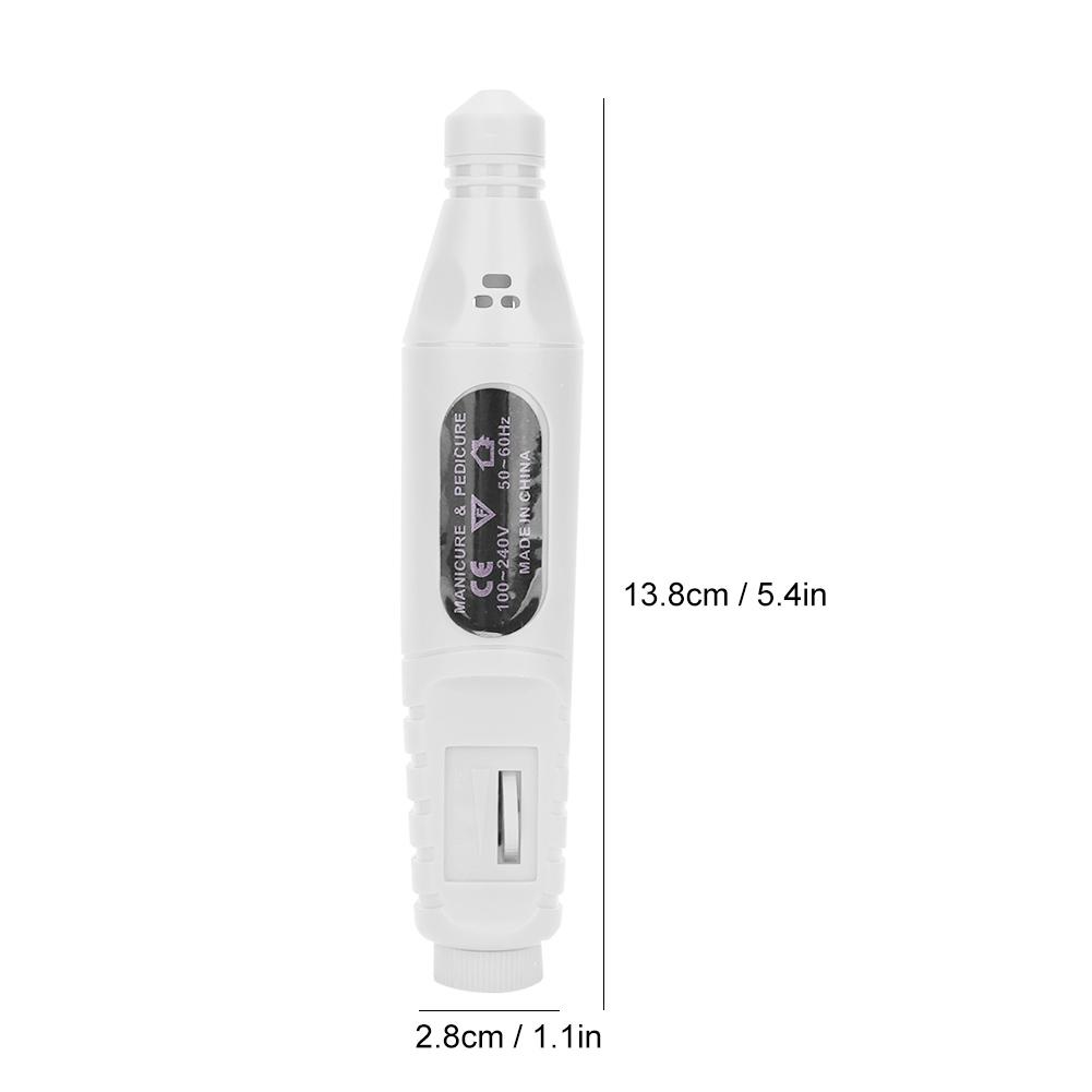 USB Portable Electric Nail Drill Machine Nail Drill Manicure Nail Polisher Tool KitWhite USB