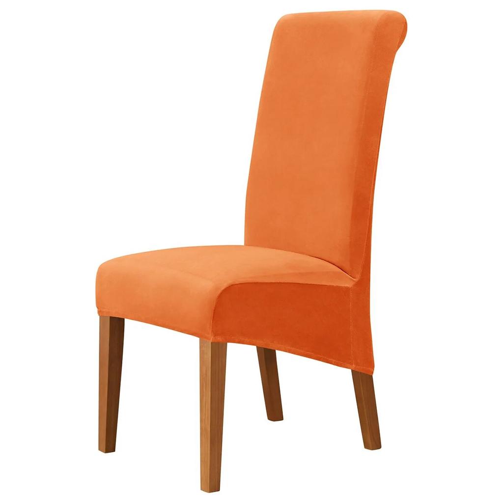 High Back & Universal Velvet Chair Cover Stretch Soft Chair Covers for Dining Room Wedding Hotel Home Decor Seat Case M XL Size