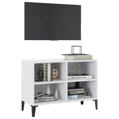 TV Cabinet with Metal Legs White 69.5 X 30 X 50 Cm