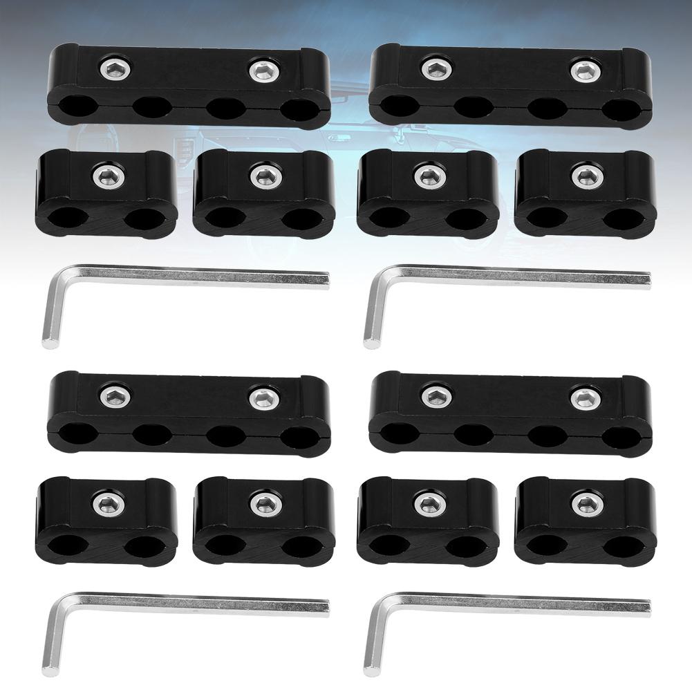 12 Pezzi Lega di Alluminio Separatore per Fili 8mm 9mm 10mm Divisore per Fili del Motore;Nero: