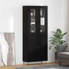 Highboard White and Black Oak 69.5 x 34 x 180 cm