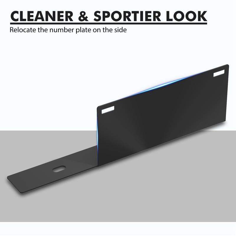 BEVINSEE Steel Front Bumper License Plate Bracket Relocator for Ford Mustang 2015-2023