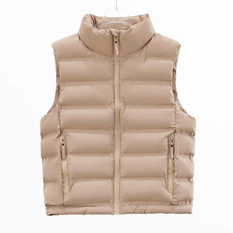 Autumn and winter women's pressure glue craft vest, stand-up collar sleeveless cotton vest, multi-color mixed batch outer wear