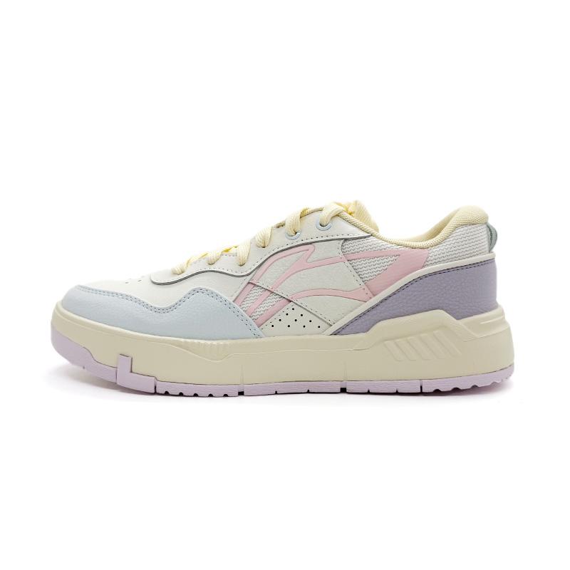 Li Ning Common 80s Classic Fashion Retro Versatile Thick Sole Comfortable Non-Slip Wear-Resistant Low-Top Skate Shoes Women Sneaker AGCV208-1