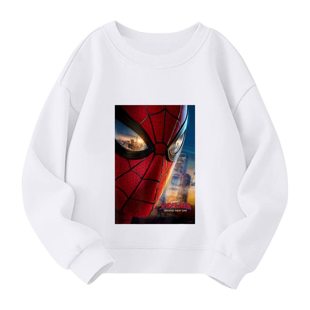 Boys and Girls Round Neck Plus Velvet Pullover Printed Top Sweatshirt