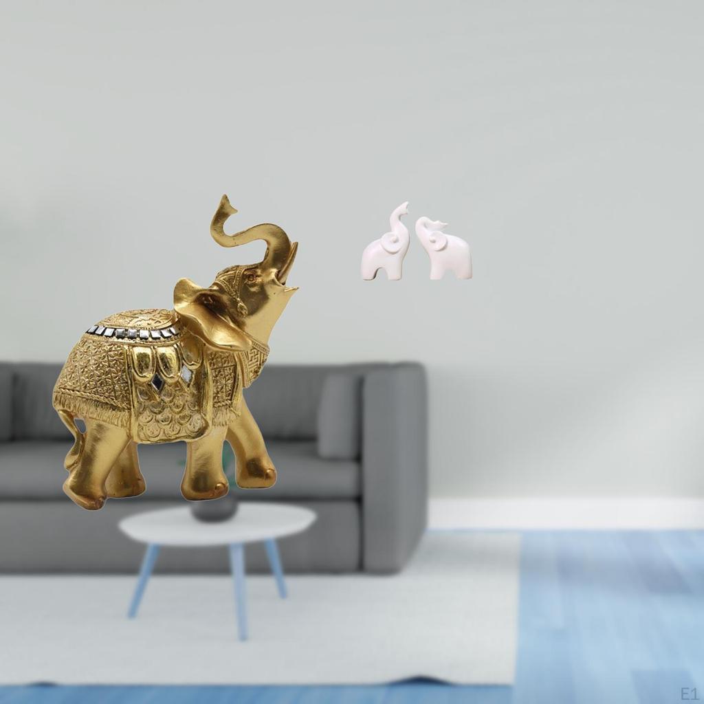 Elephant Statue Resin Art Crafts Animal Sculpture Decorative Figurine Unique Tabletop Home Decor