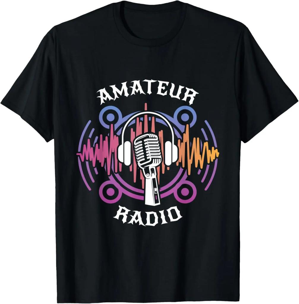 Amateur Radio Graphic Tee Breathable Cotton Crew Neck Short Sleeve TShirt for Unisex