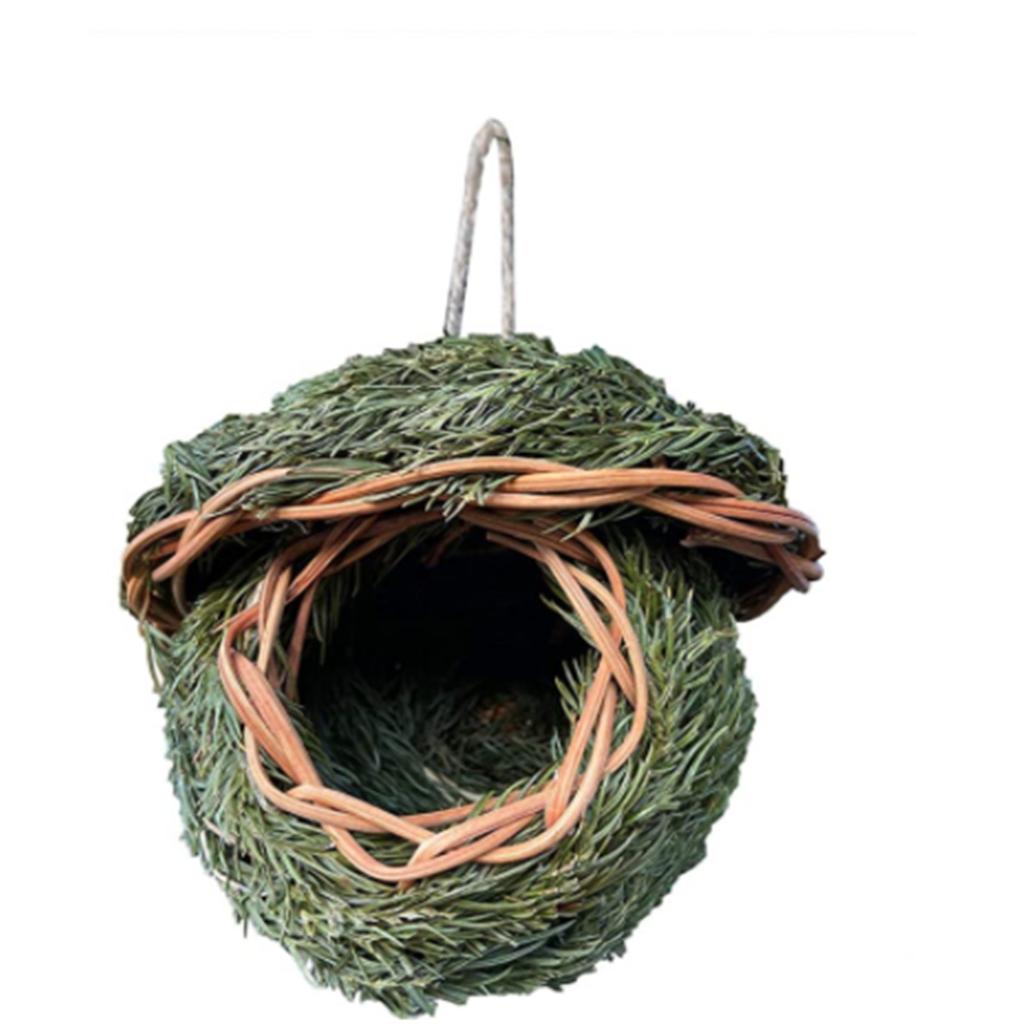 Pet Hanging Bed Birds Nest Outdoor Hand-weaved Decorative Bird House Bird Cage Shelter For Garden Decoration Pet Bedroom