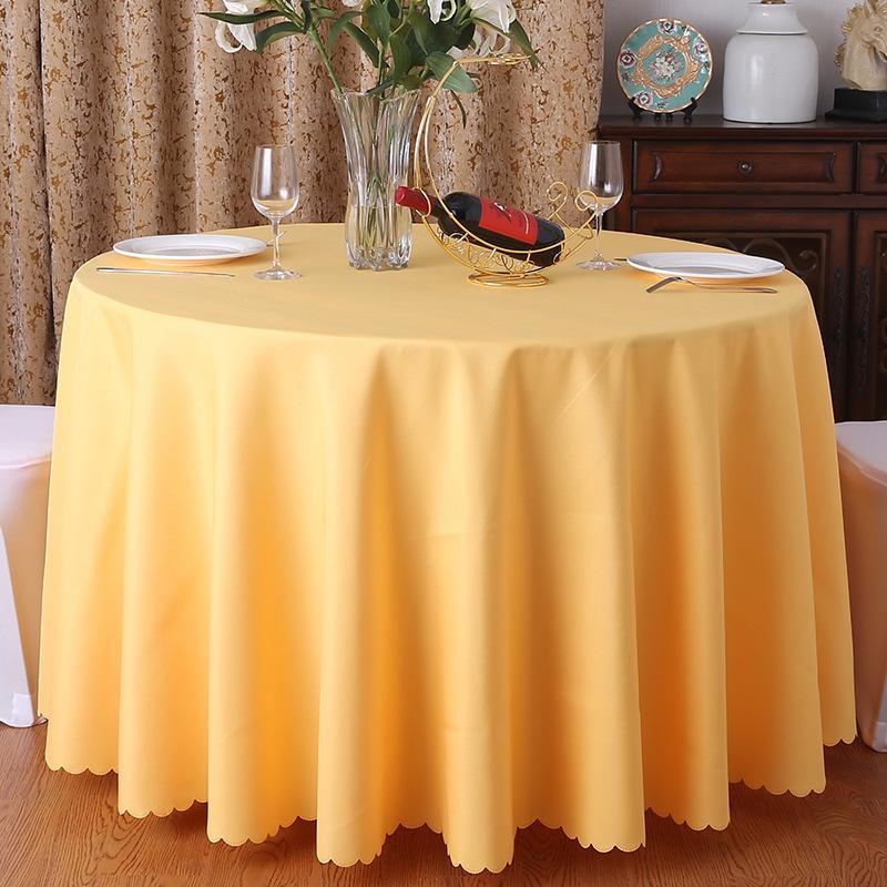Advertising Exhibition Tablecloth Tablecloth Round Table Skirt Skirt Plain Weave Solid Color Zhu Wenwei Gauze Material Round Tablecloth