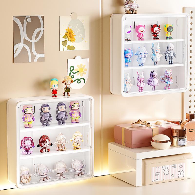 

Wall-Mounted Transparent Popmart Doll Display Box Yellow Small