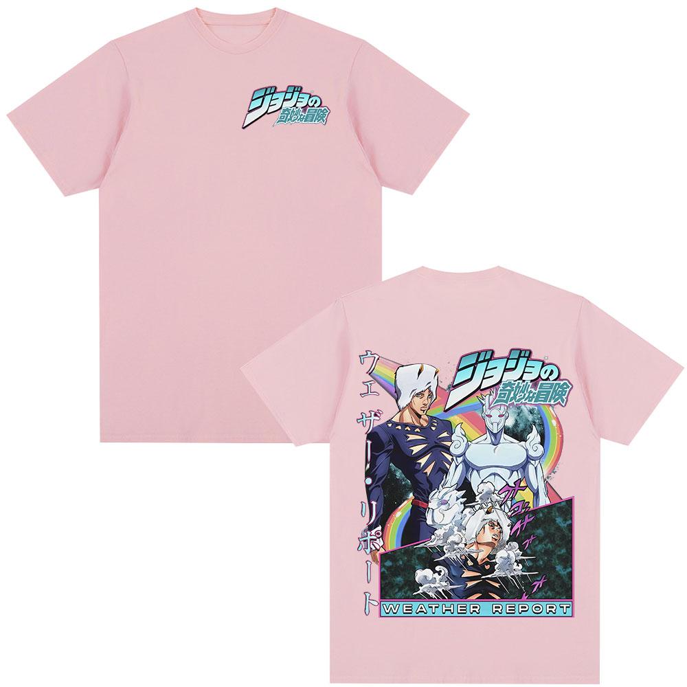 2026 Anime JoJo Bizarre Adventure Tshirt Weather Report Graphic Tshirts Unisex Fashion Casual Short Sleeve High Quality Tshirt