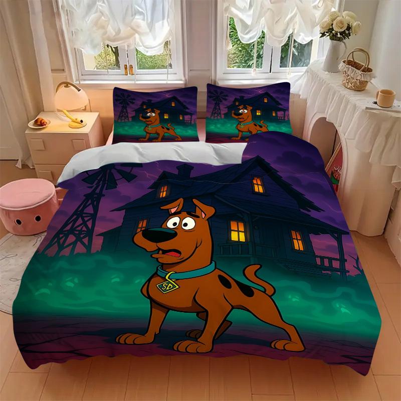 3-delige Scooby-Doo Dekbedovertrekset voor Slaapkamer - Bevat 1 Dekbedovertrek en 2 Kussenslopen (Kern niet inbegrepen) yy251015233
