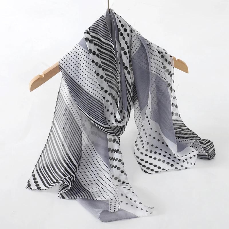 New Print Chiffon Scarf Shawl Women Sunscreen Silk Scarf Turban Long Wrap Beach Travel Outdoor Accessories Trendy Headband