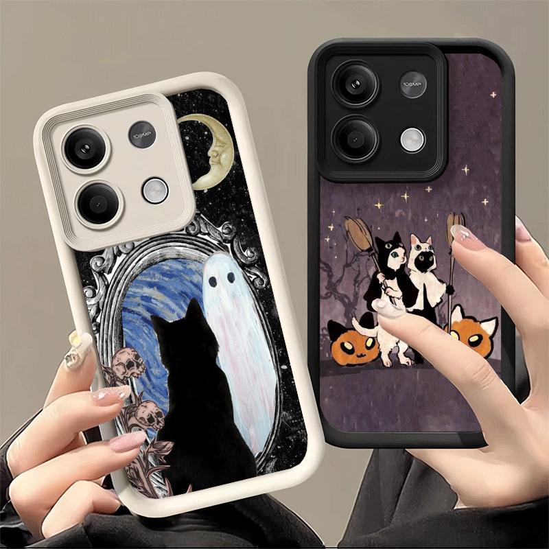 Phone Case for Xiaomi Redmi Note 15 14 13 Pro Plus Black Cat Witch Aesthetics Shell 12S 11 11S 11T 5G 14S Soft Silicone Funda
