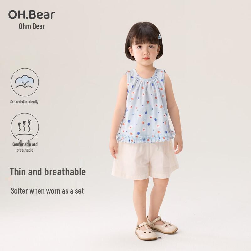 Летний хлопковый комплект для девочек Ohm Bear 80